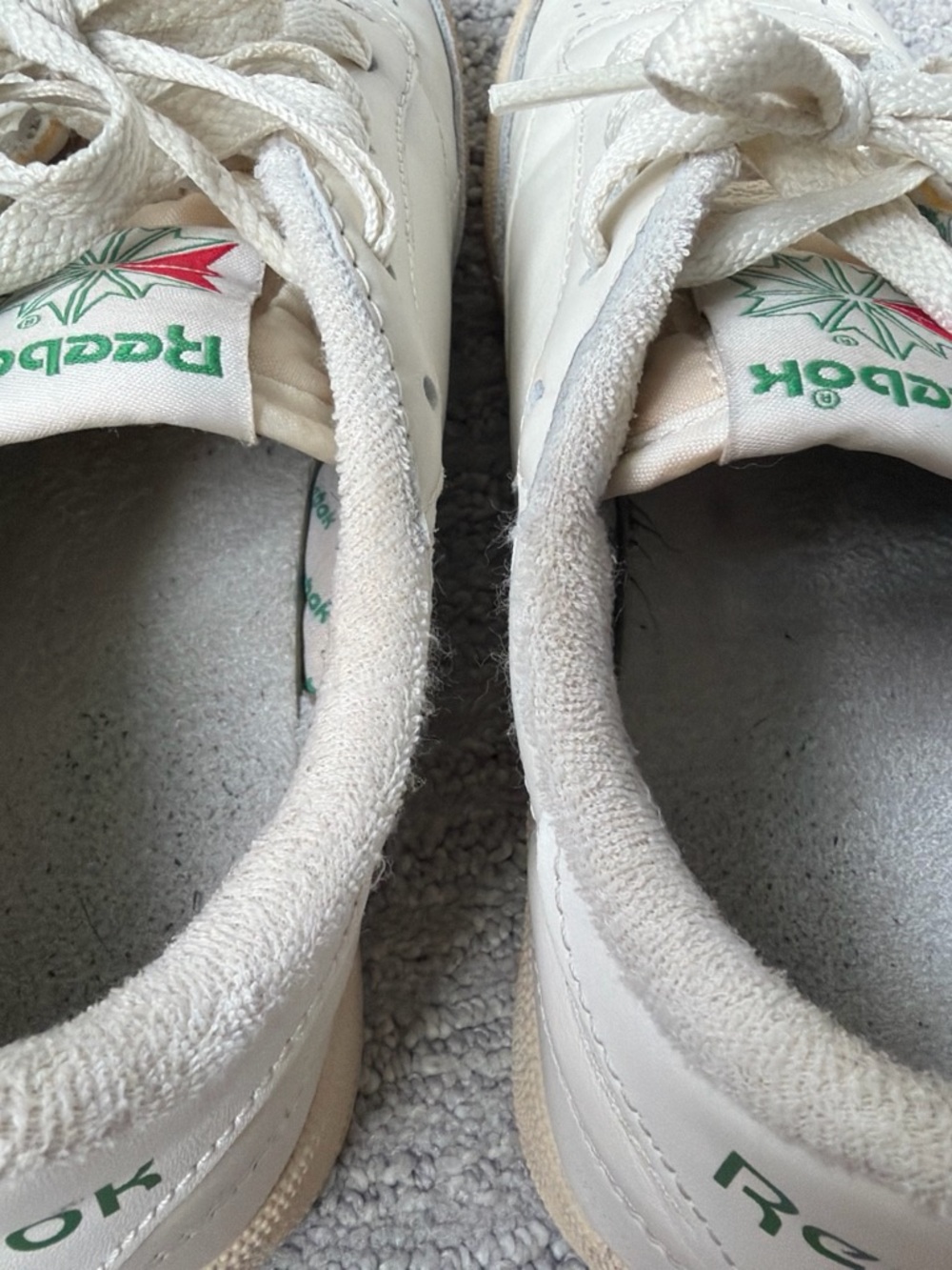 Reebok White/Green Classic Leather Sneakers - Picture 6 of 6